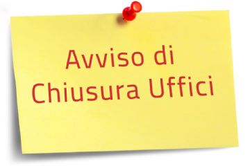Avviso con scritta chiusura uffici